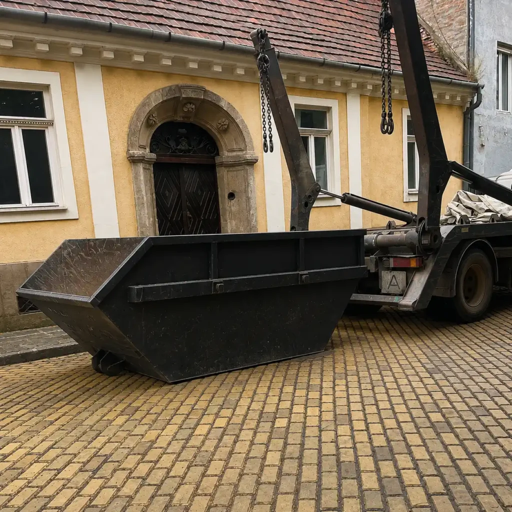 Lerakott konténer Budapest külvárosában